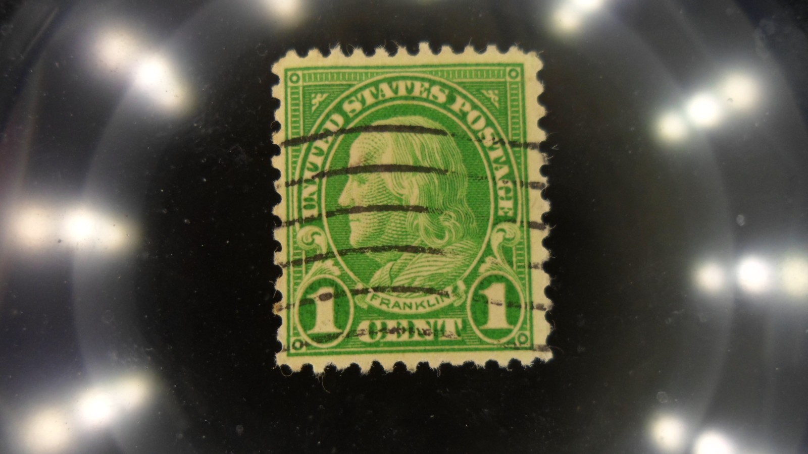 Rare 594 – 1923 1c Benjamin Franklin, Green, mint one of a kind!