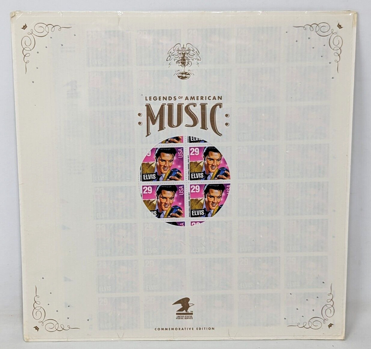 New Vintage USPS #9916 Elvis Legends of American Music 29 Cent Stamp Sleeve O23