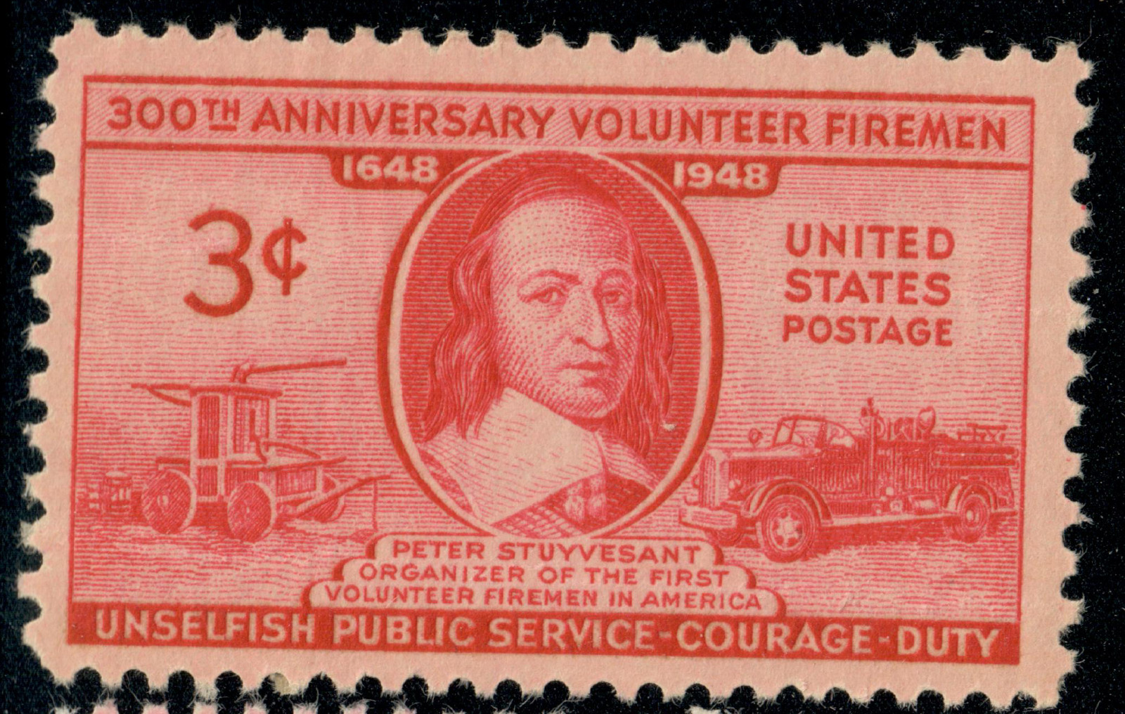 USA – 1948 – Volunteer Firemen – Peter Stuyvesant – 3¢ – #2913
