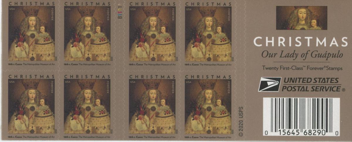 US SCOTT 5525 BOOKLET OF 20 CHRISTMAS OUR LADY OF GUAPULO FOREVER STAMPS MNH