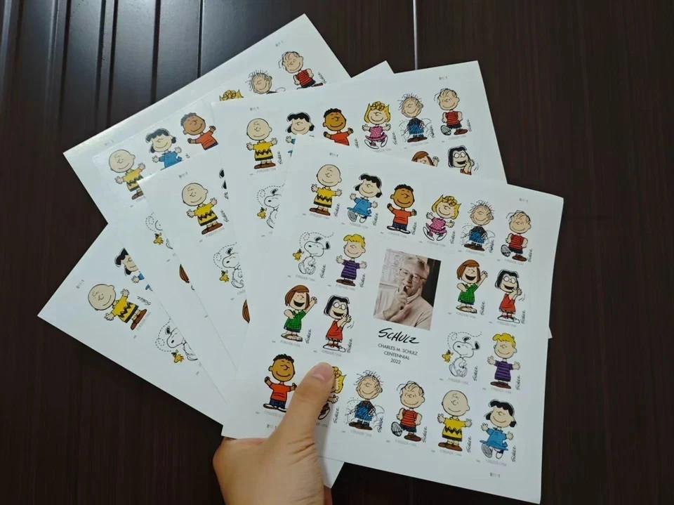 USPS 100PC USPS Charles Schulz “Peanuts” Forever Stamps Pane Unused Charlie Brow