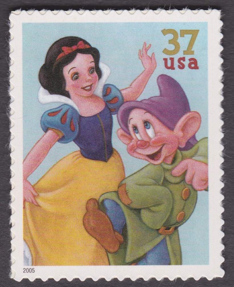 2005 SNOW WHITE and DOPEY STAMP ART of DISNEY CELEBRATION 37c USPS POSTAGE MNH