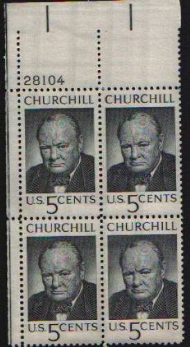 1965 5c Winston Churchill Block of Four Scott #1264 ST079