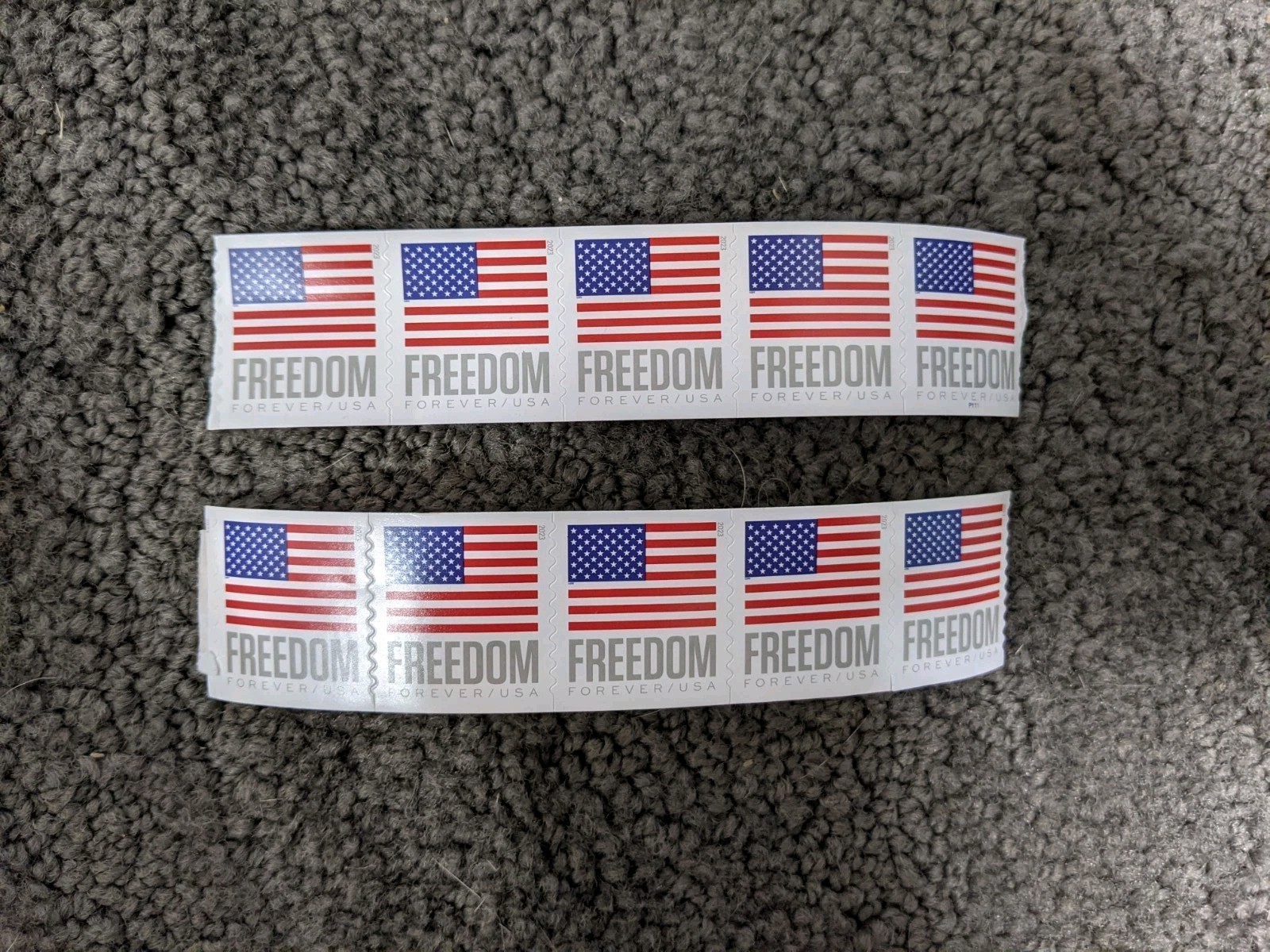 10 US Forever Stamps Mint, Unused, 2023 2 Strips of 5