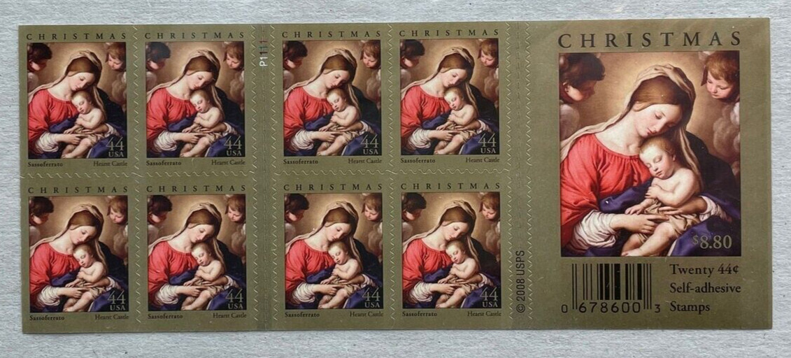 Three x 20 = 60 of MADONNA & CHILD 44¢ US Christmas Stamps by Sassoferrato 4424a