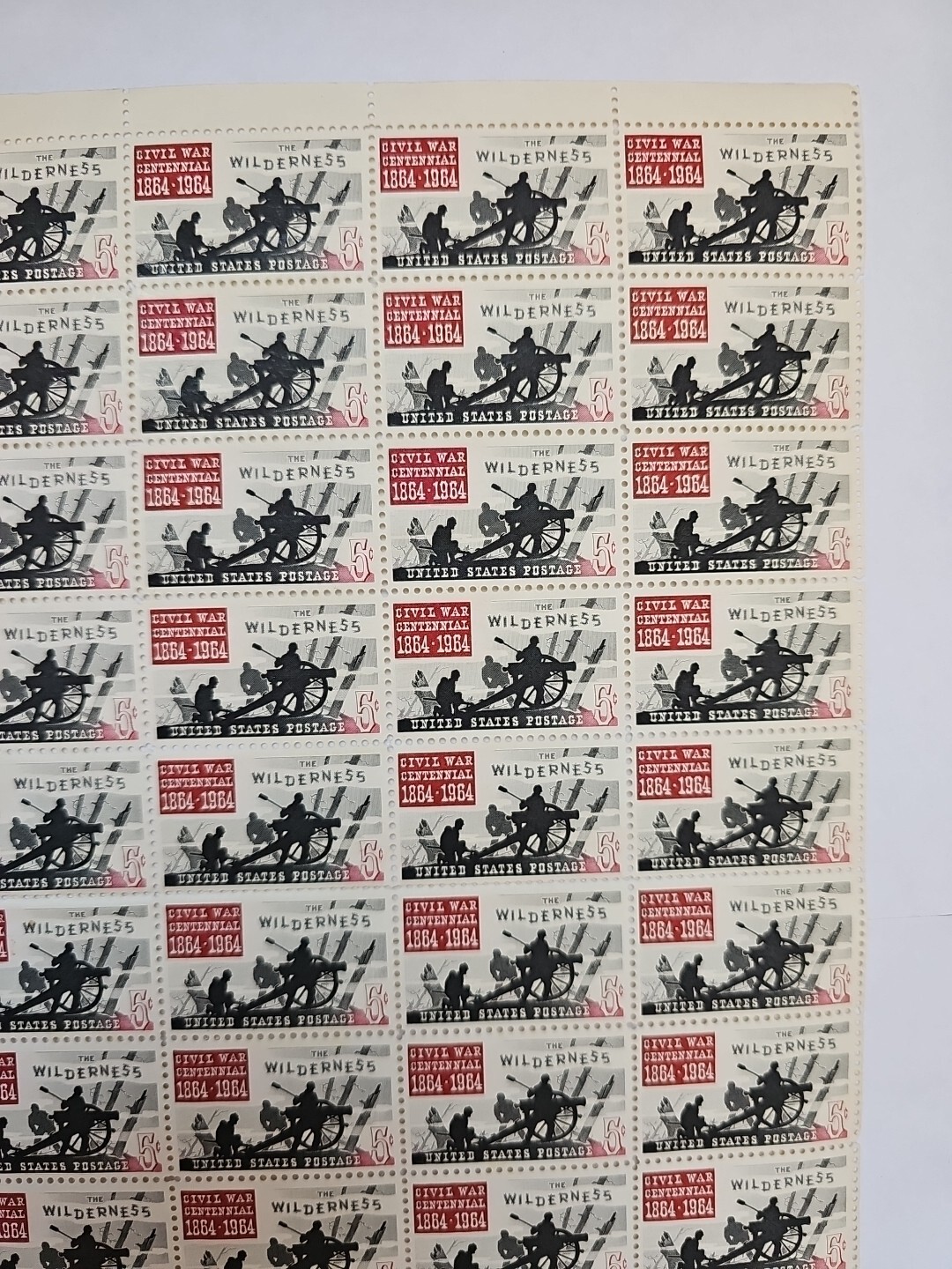 Stamp US Postage 5c 5 Cent Sheet OF 50 Stamps Civil War 1864-1964 The Wilderness