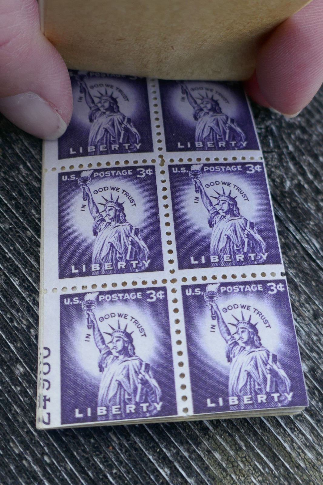 Complete Book of 24 (3 Cent) Liberty Purple Stamps – Great Condition