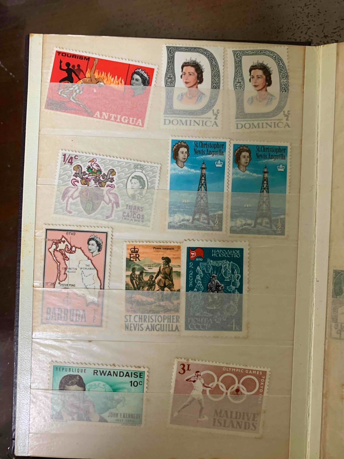 vintage POSTAGE STAMPS collection Book Various countries set