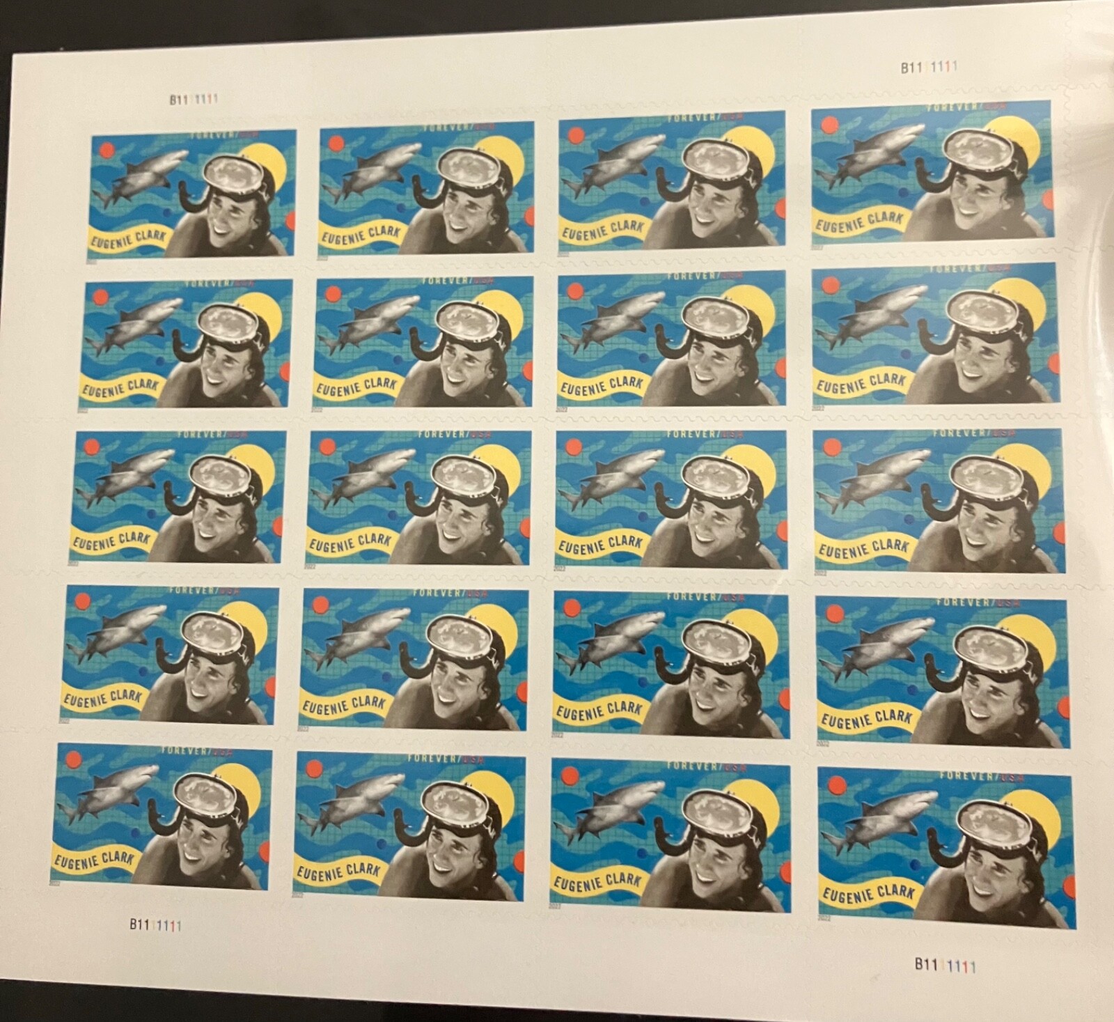 EUGINE CLARK 20 count USA Forever stamps-NEVER USED