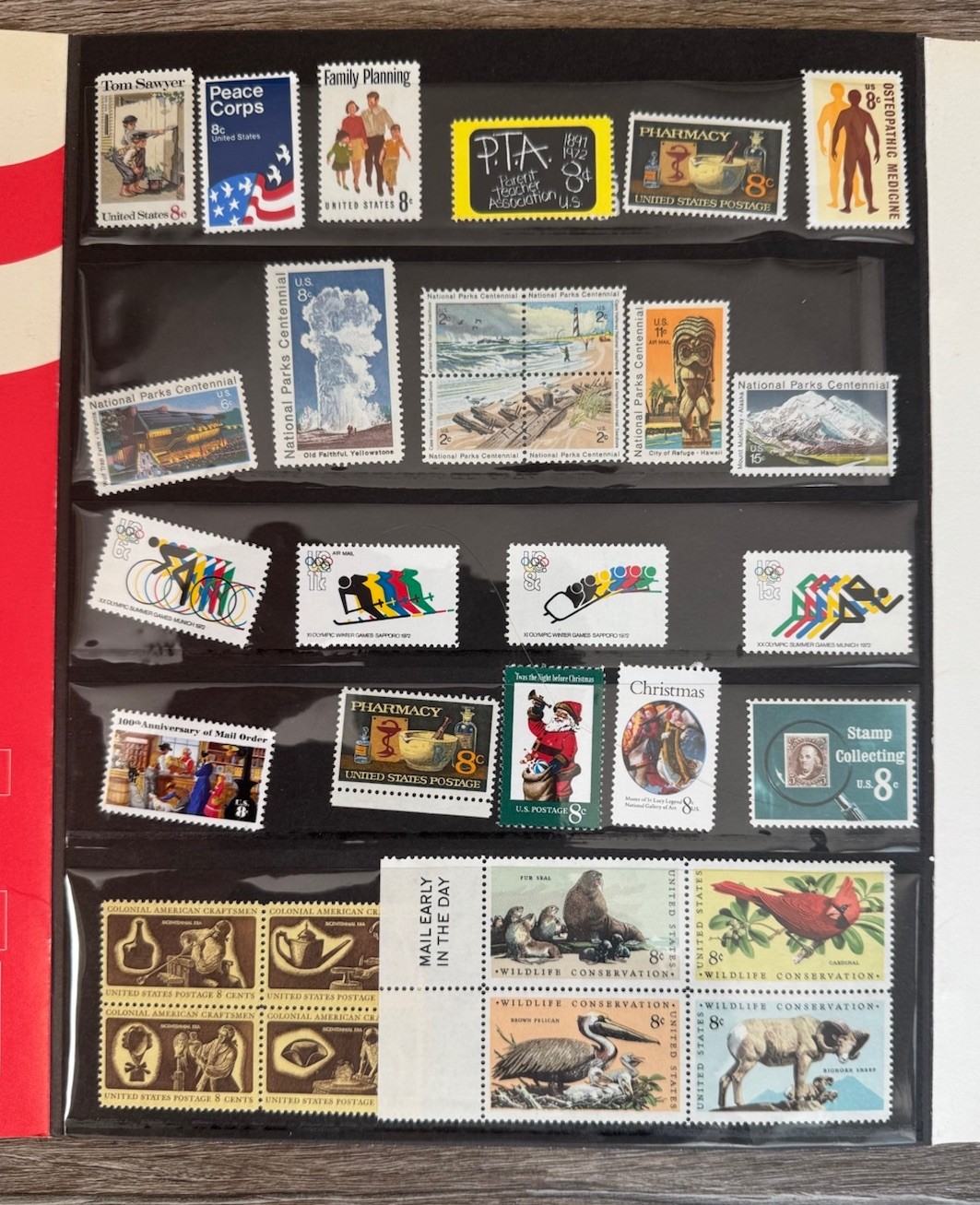 Mixed Lot Of Unused 1970’s U.S. Post Office Postage Stamps Aprox $80 Face Value￼