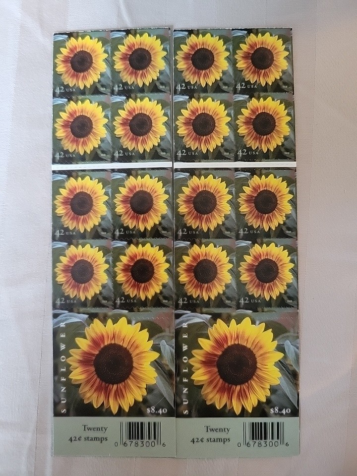 SUNFLOWER 40 .42 Cent Stamps USPS USA