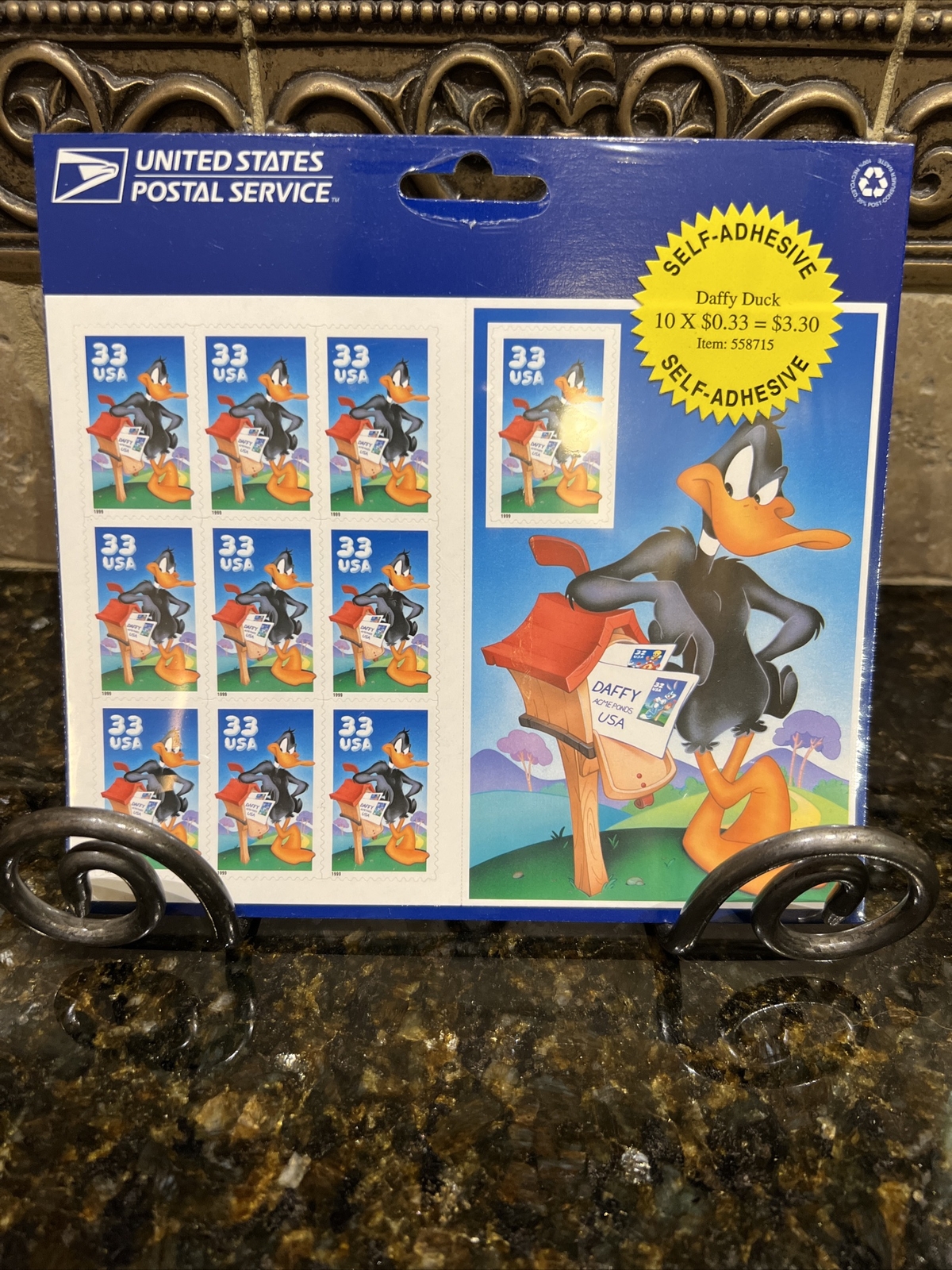 US POSTAGE STAMPS CELLOPHANE SHEET OF 10 “DAFFY DUCK” .33 CENT
