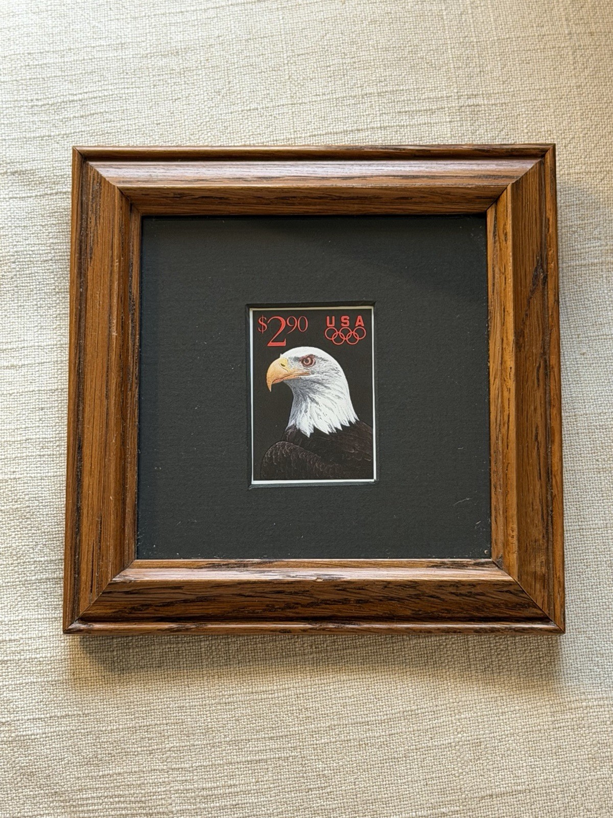 Olympics Postage Stamp Bald Eagle Framed – Mint