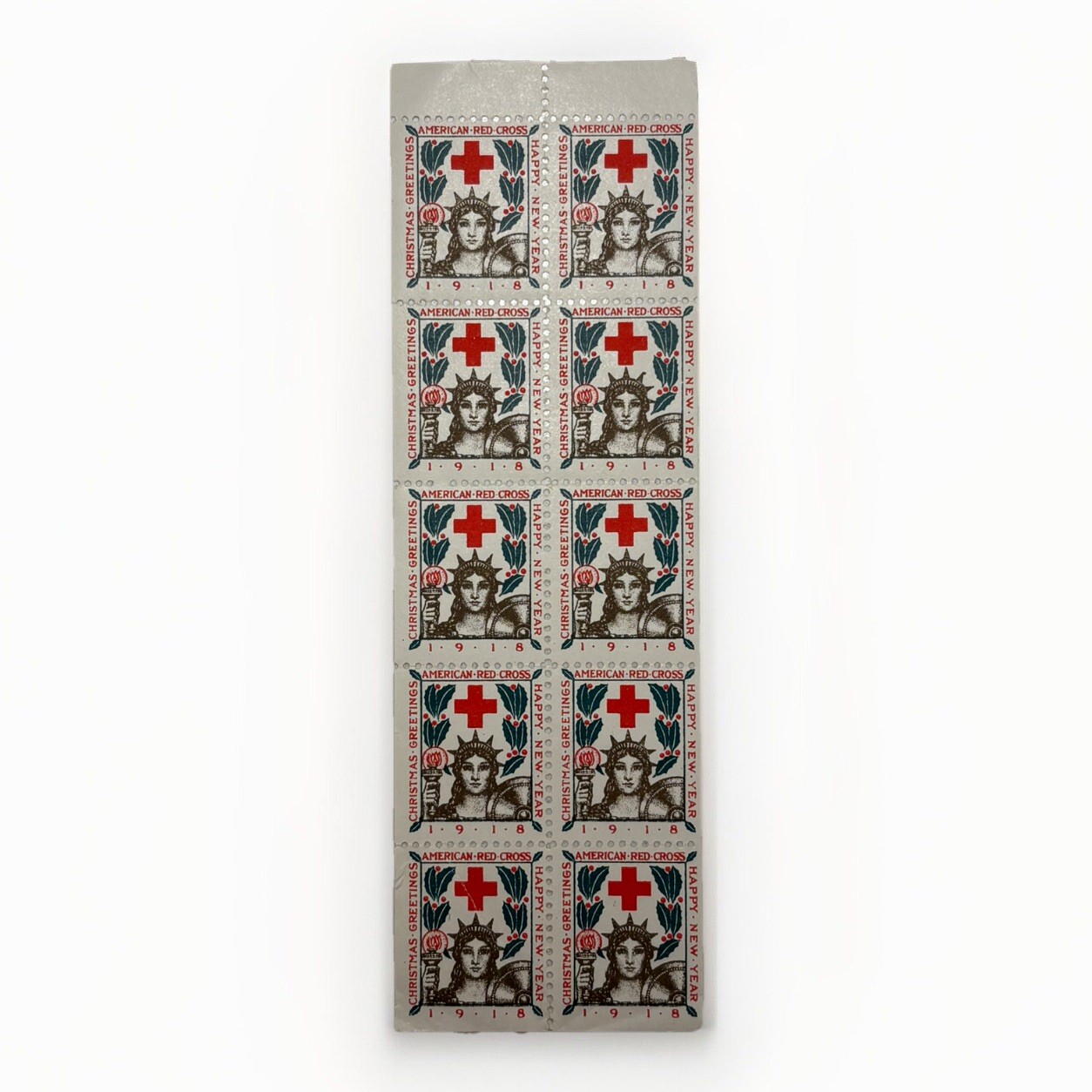 US STAMP: 1918 American Red Cross – Scott #WX23 – Strip of 10 Stamps
