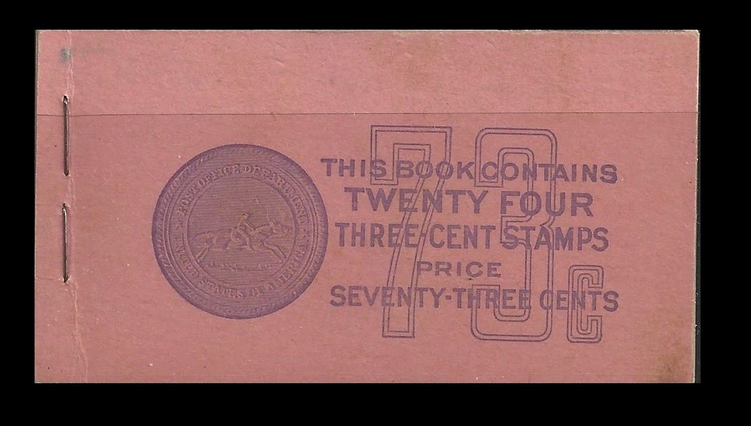 Vintage Thomas Jefferson Stamp Booklet – Twelve 3¢ Stamps in Two Blocks of 6+1