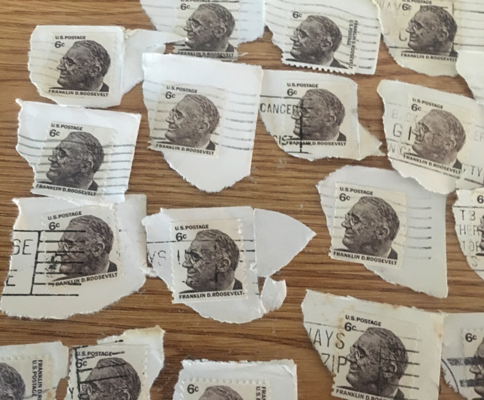 Six Cent Franklin D Roosevelt postage stamp I Used (26) for $1500 a piece