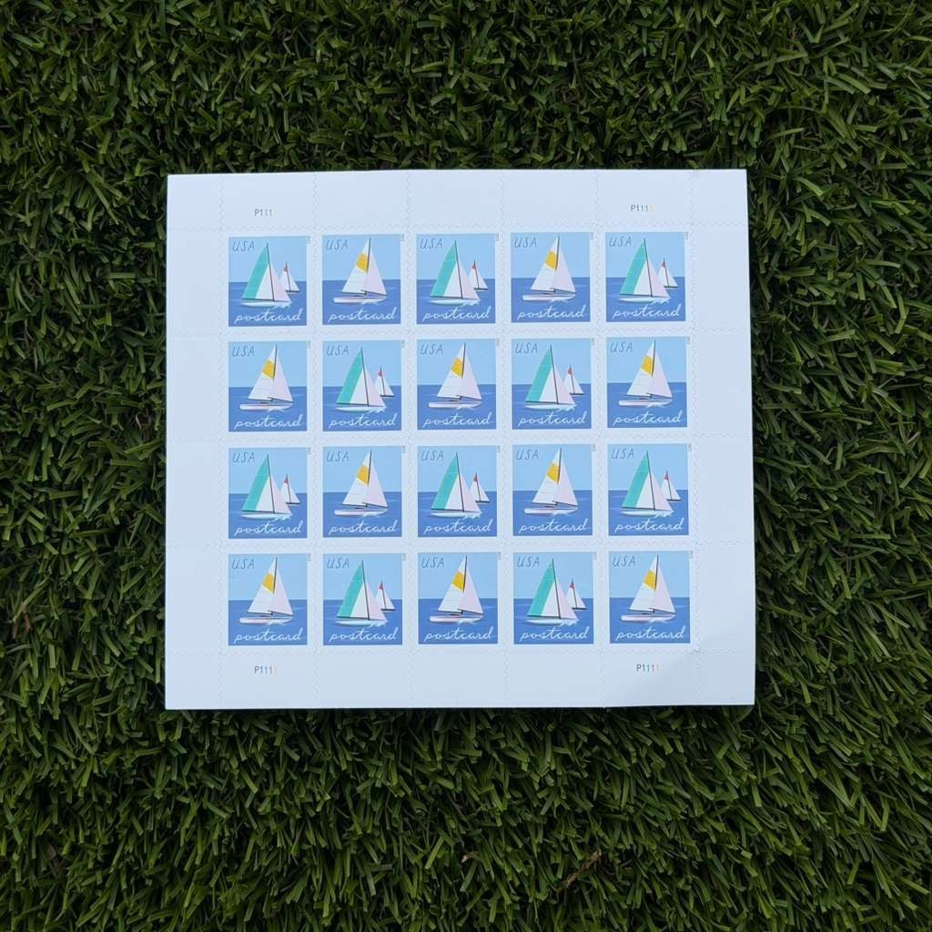 Four Sheets x 20 = 80 Assorted of Mixed Designs US Postage Stamps