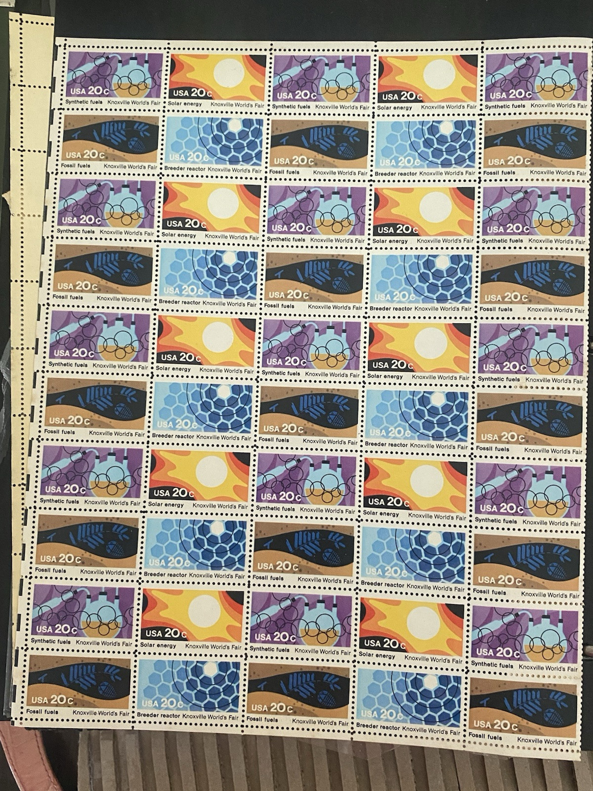 MNH 1982 ‘Knoxville World’s Fair’ Sheet of 50 Unused 20c Stamps