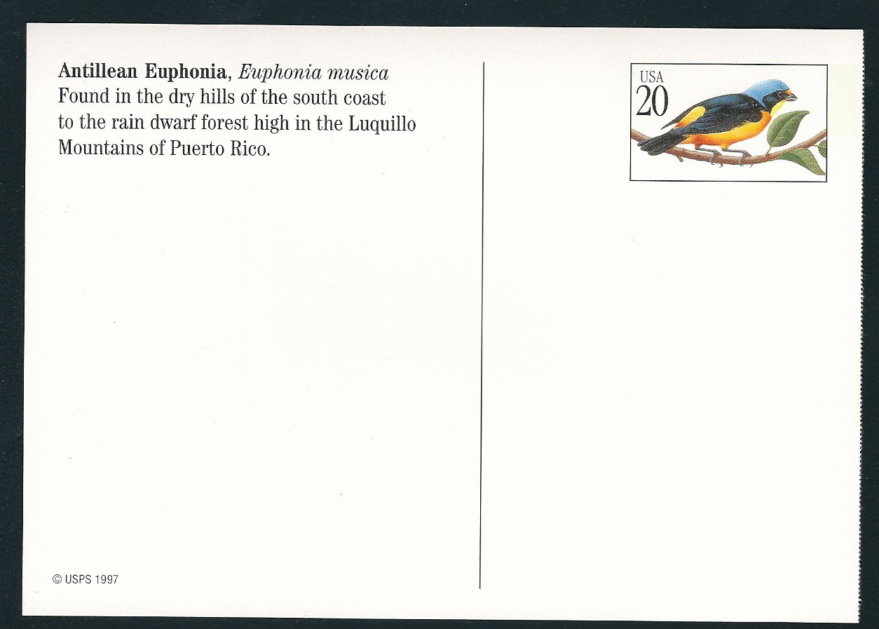1997…20 Cent…Antillean Euphonia…2 Postcards