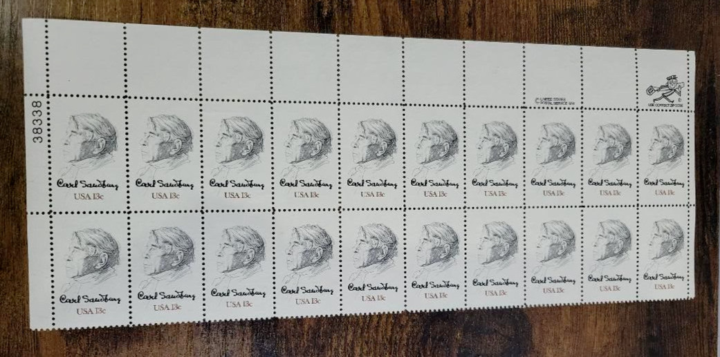 USPS Carl Sandburg American Poet & Biographer 13 Cent