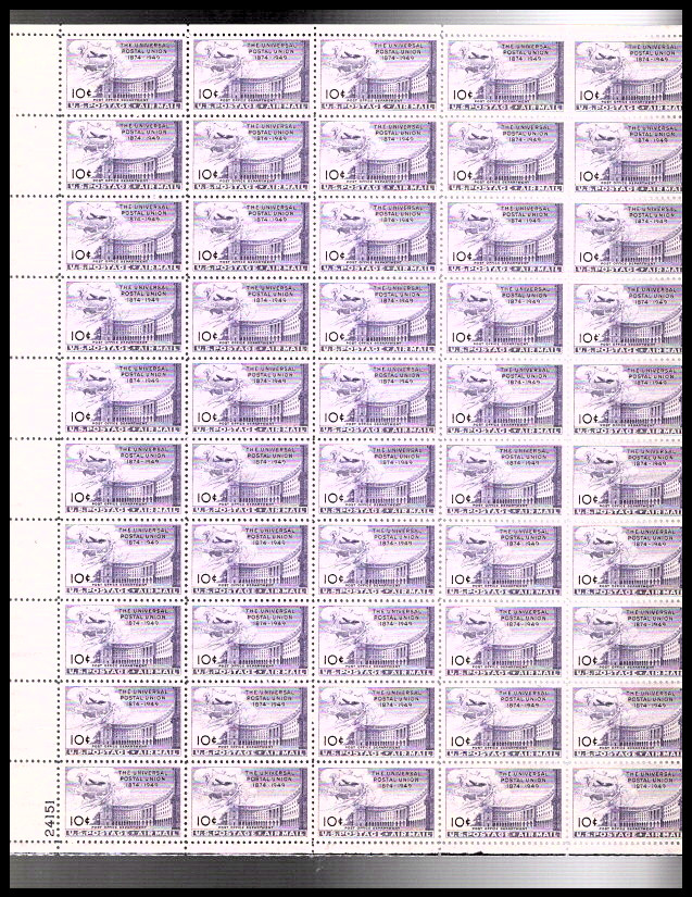 UNIERSAL POSTAL UNION–Page of 50 Collectible 1949 Stamps–FS