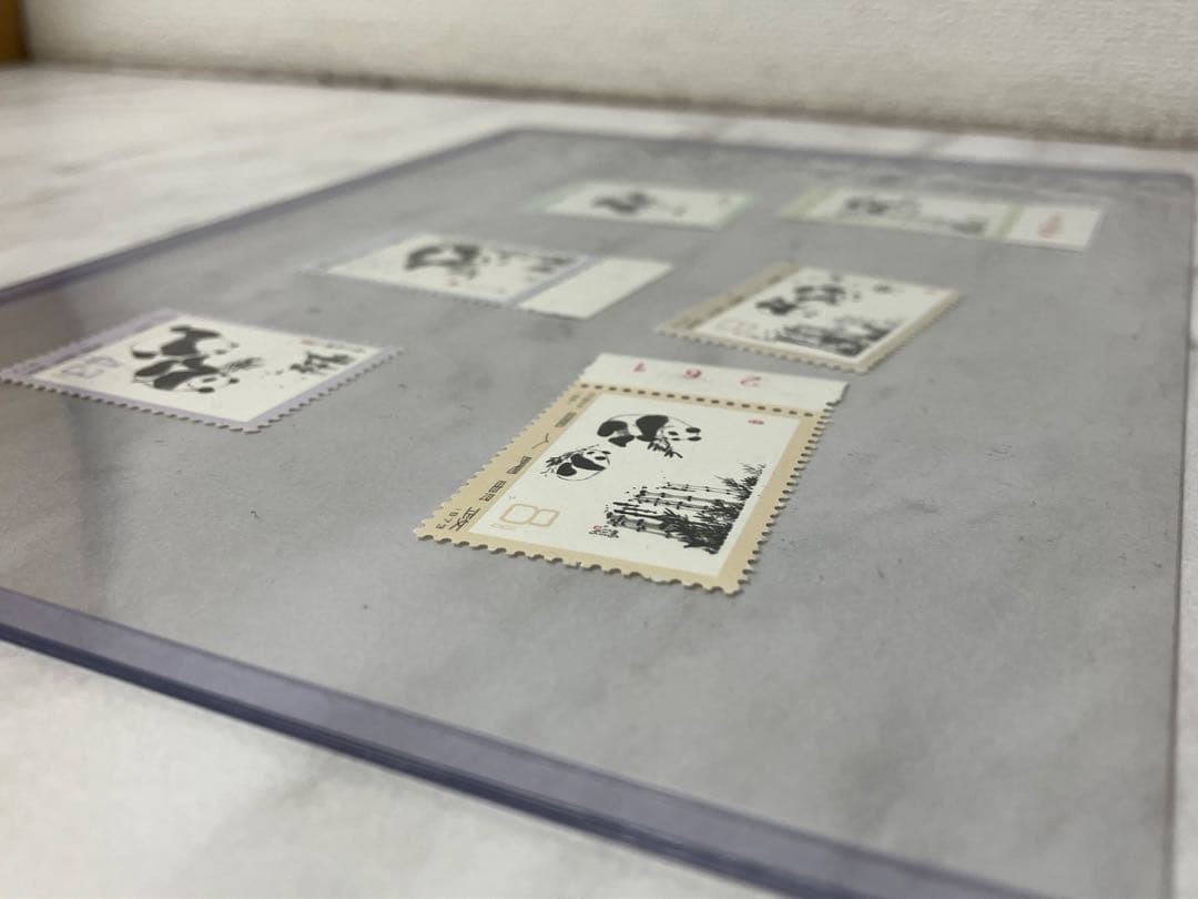 Unused Chinese Stamps 1973 Giant Panda Complete Set of 6, Part with Perforation