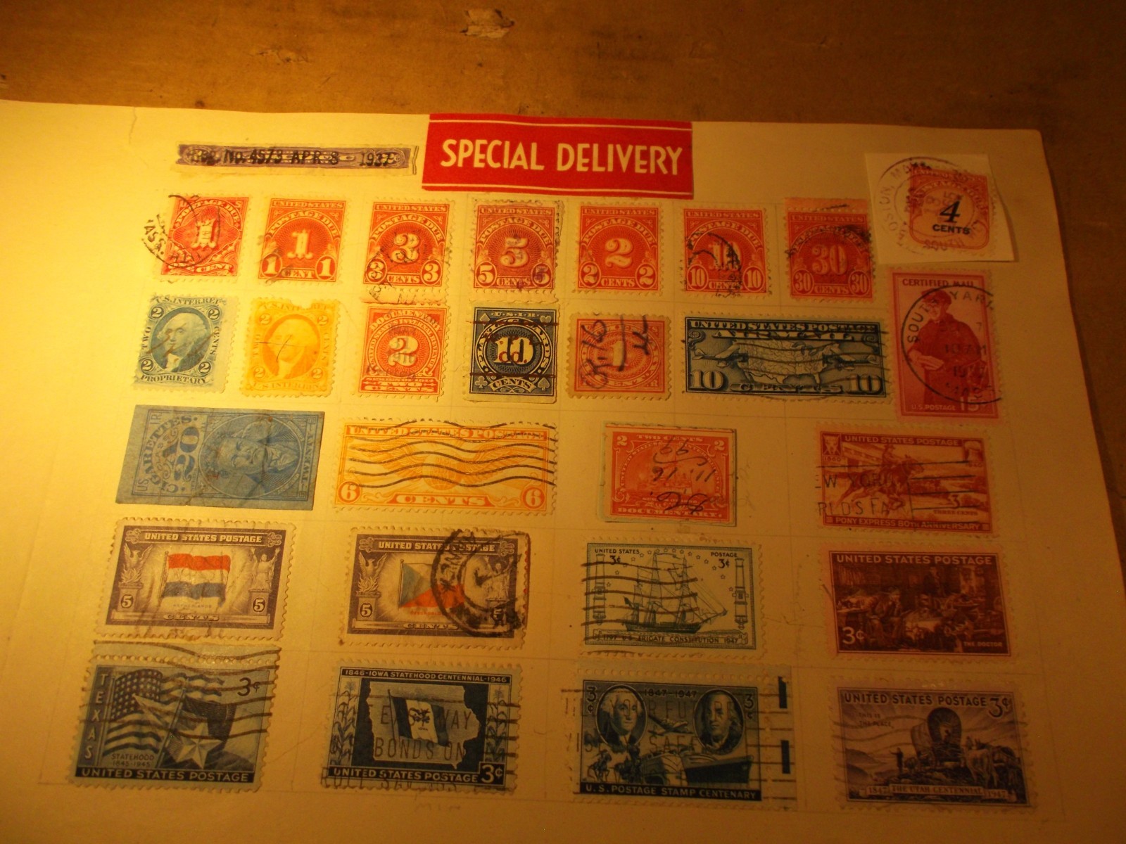 US United States Postage Stamps Over 100 on Ten Sheets. Free Shipping