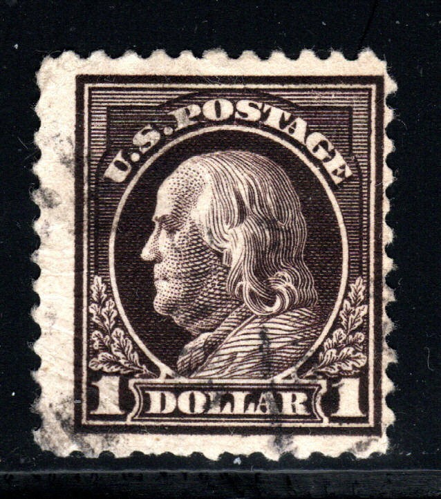 U.S. Stamp – (circa 1917-1919) – $1 Benjamin Franklin (perf 11) SC# 518
