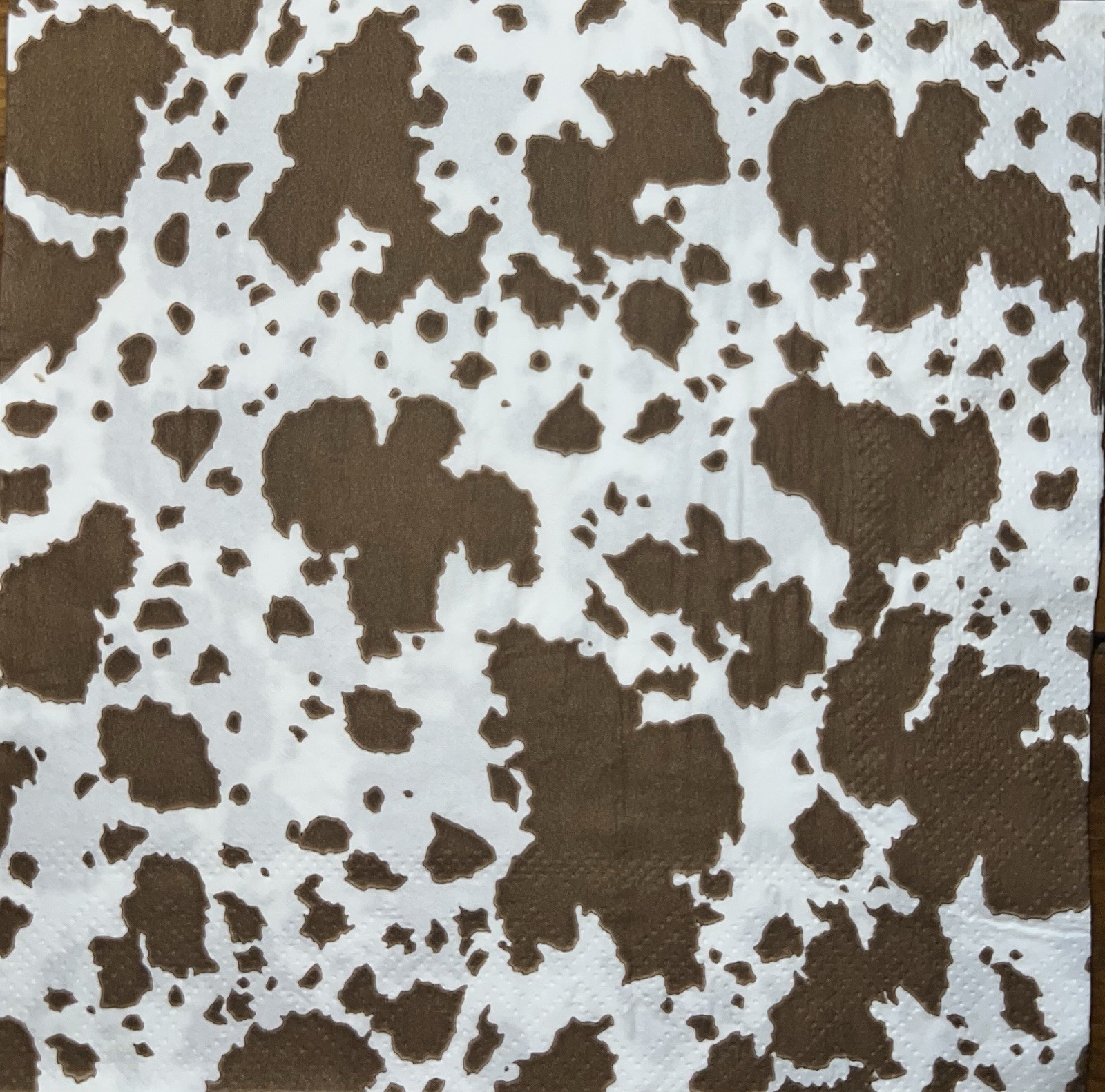 TWO Paper LUNCHEON Decoupage Art Craft Napkins COW/brown/white Cowhide