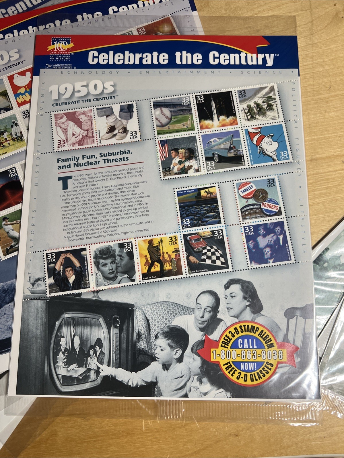 New Sealed CELEBRATE THE CENTURY 1900-1990. Complete 10 Sheet Set US Stamps