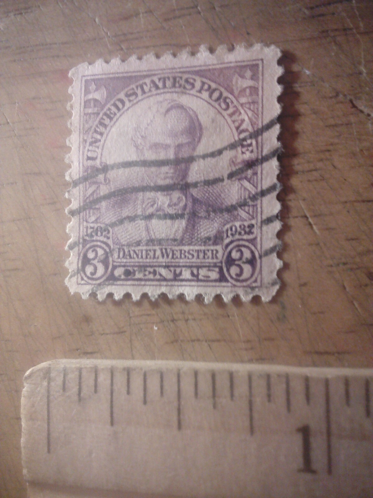 US STAMP. 1932 3¢ Daniel Webster Sesquicentennial Stamp. Used Condition.