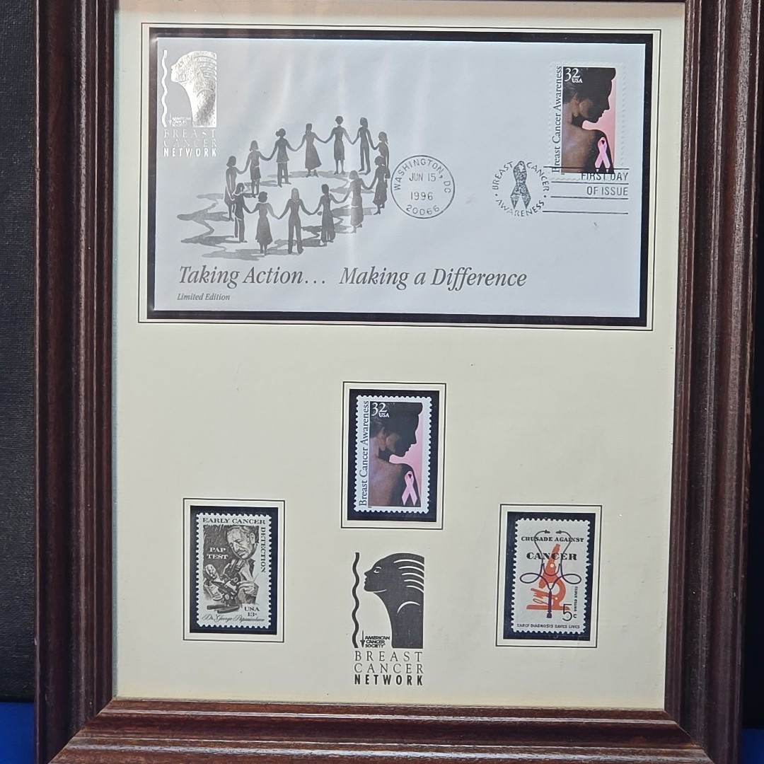 US Postal Service 1996 Breast Cancer Network Awareness Framed Wall Plaque