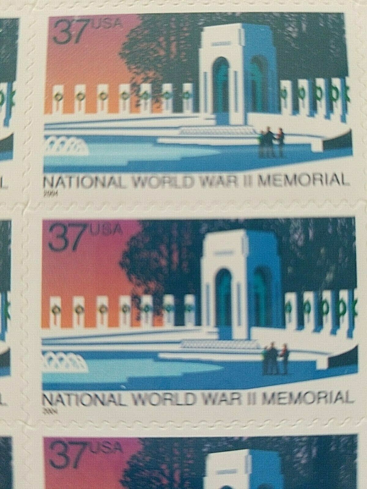 National World War II Memorial, Sealed Sheet of 20 Stamps, Mint $.37