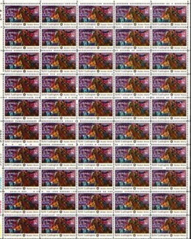 SYBIL LUDINGTON–Page of 50 Collectible 1975 Stamps–FREE SHIP