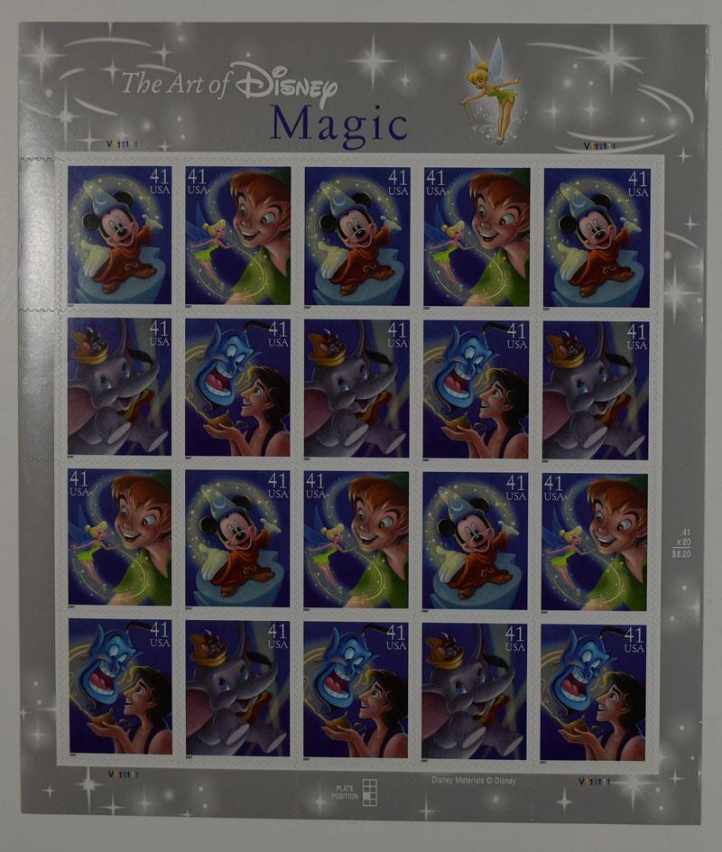 US SCOTT 4192 – 4195 PANE OF 20 DISNEY MAGIC STAMPS 41 CENT MNH
