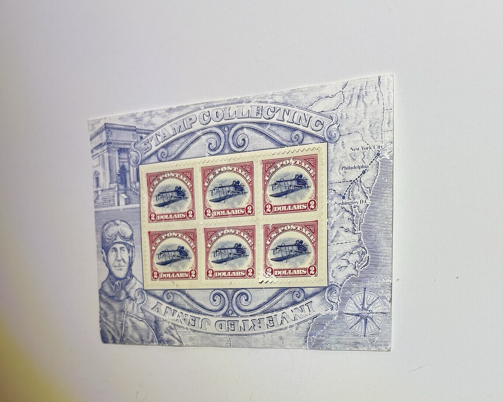 USPS Inverted Jenny $2 Airmail Stamp Block of 6 MNH Souvenir Sheet