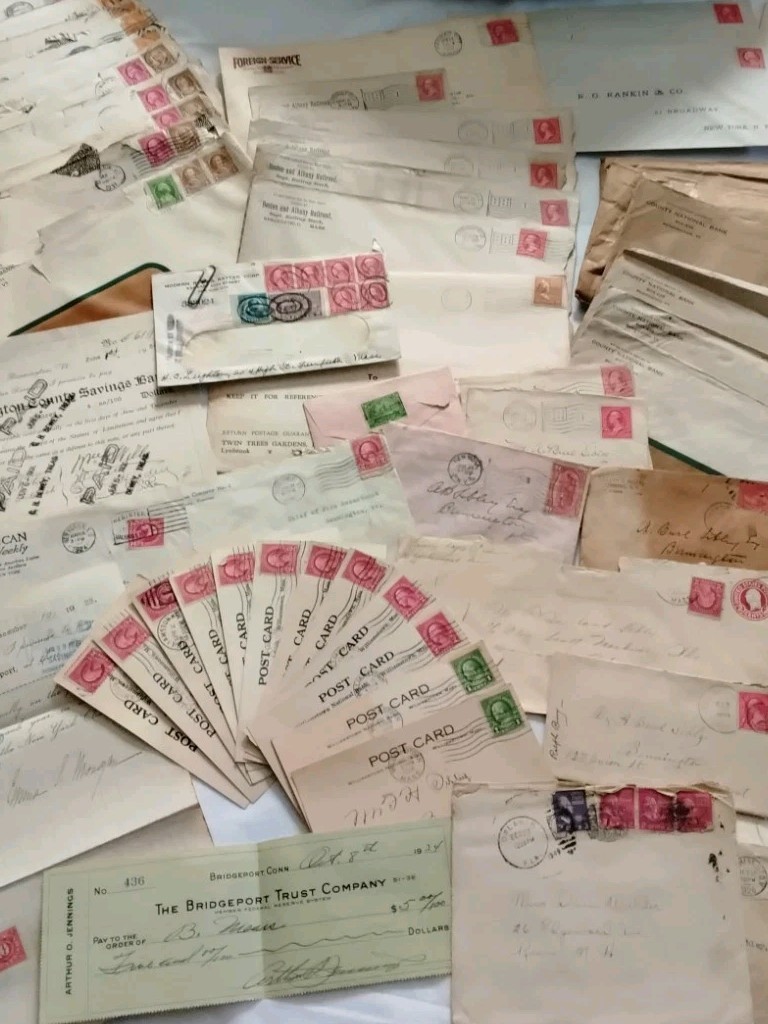 Vintage Correspondence Lot Late 1800’s Early 1900’s Postage Stamps