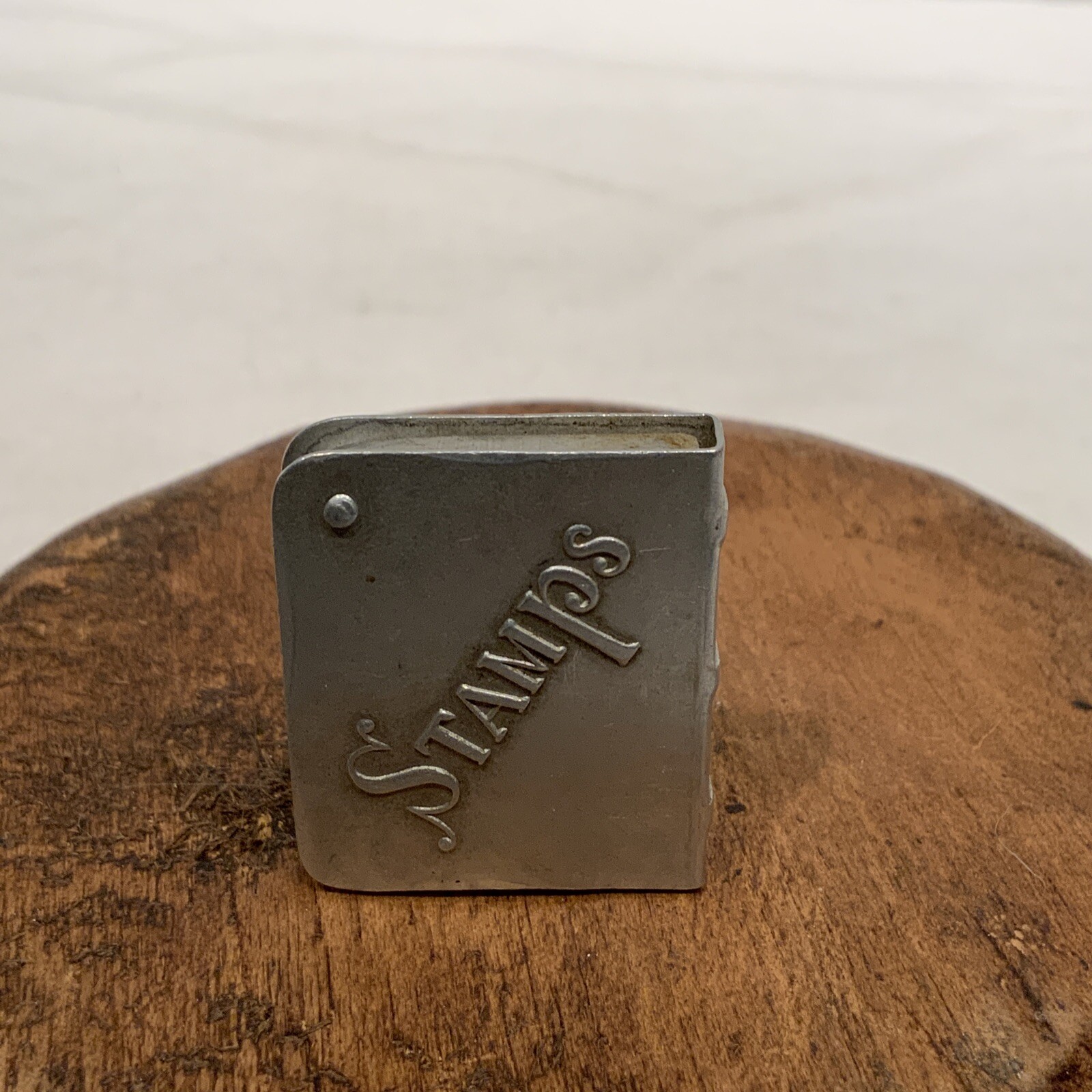 Antique Aluminum Postage Stamp Vesta, Safe, Box Engraved F.L. Atlantic City