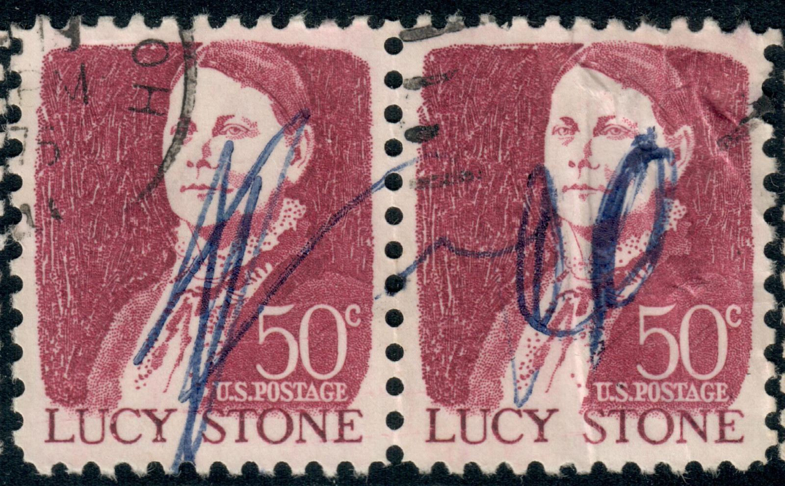 USA – 1968 – Prominent Americans – Lucy Stone – 50¢ x2 – #3853