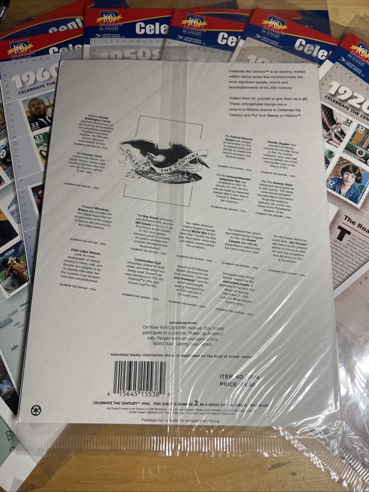 New Sealed CELEBRATE THE CENTURY 1900-1990. Complete 10 Sheet Set US Stamps
