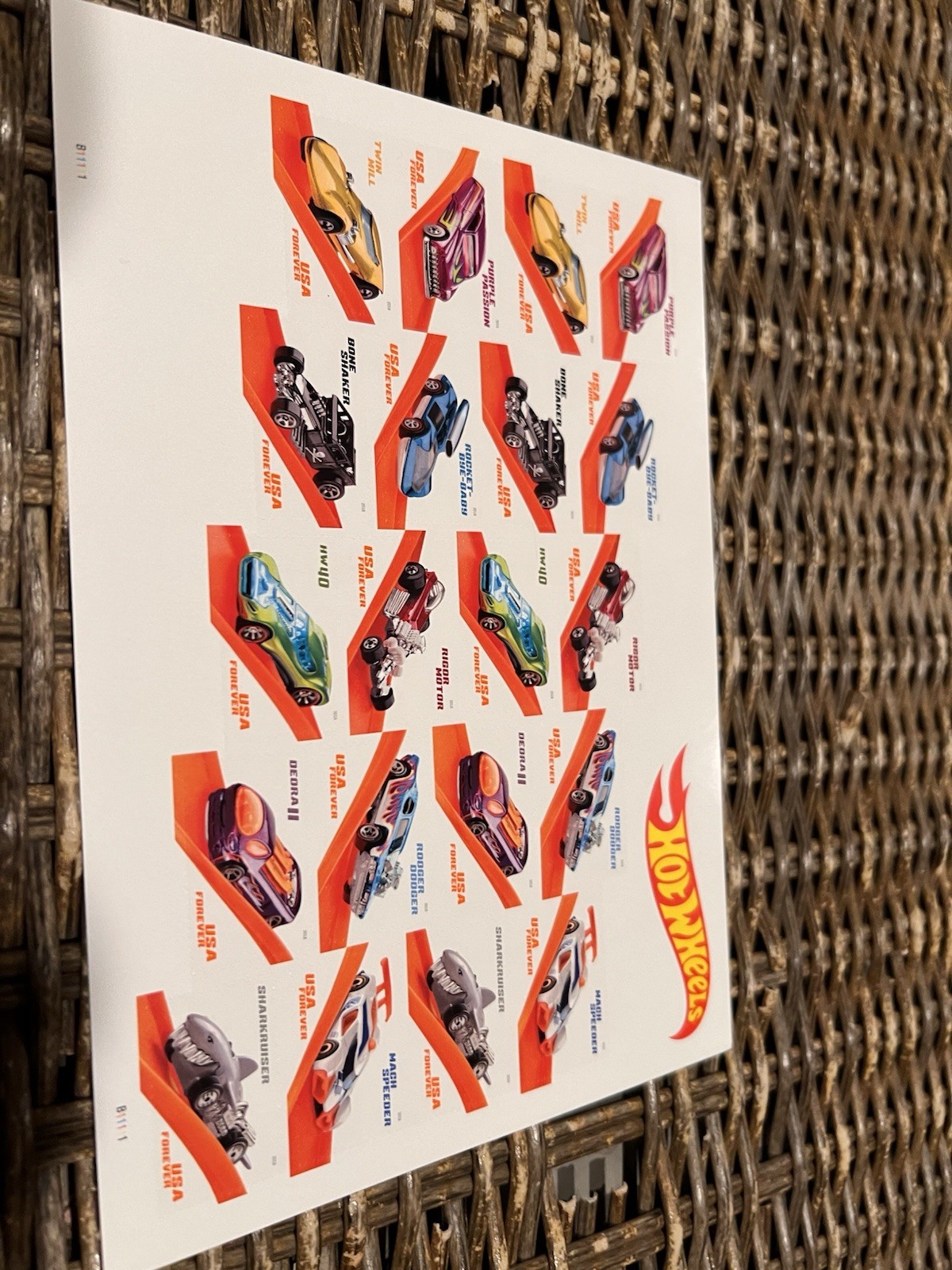 20 Hot wheels Forever Stamps