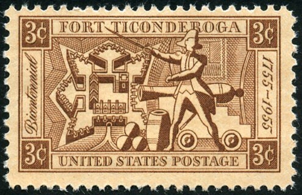 USA 1955 – Fort Ticonderoga Bicentennial, 1755-1955 — MNH Military Stamp–#1071
