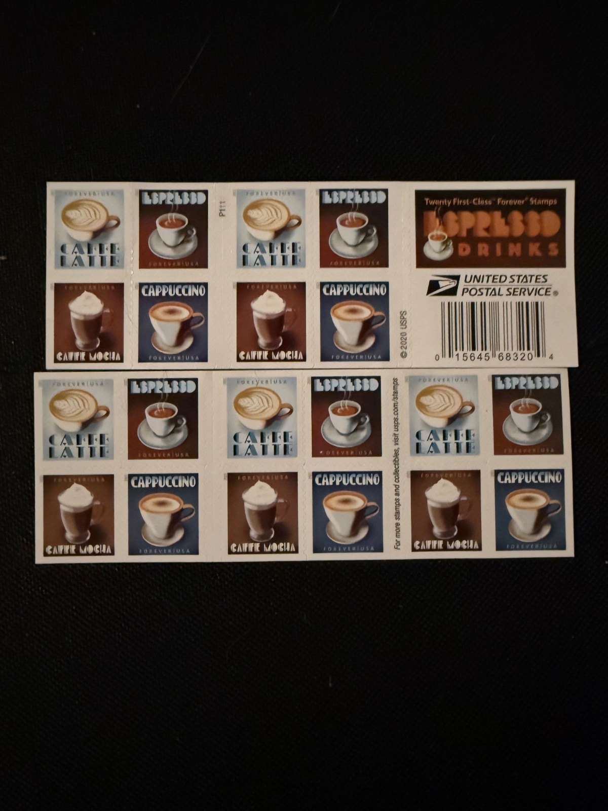 Mint 2020 USPS Espresso Drinks Forever Stamps Collectible Booklet of 20-MNH
