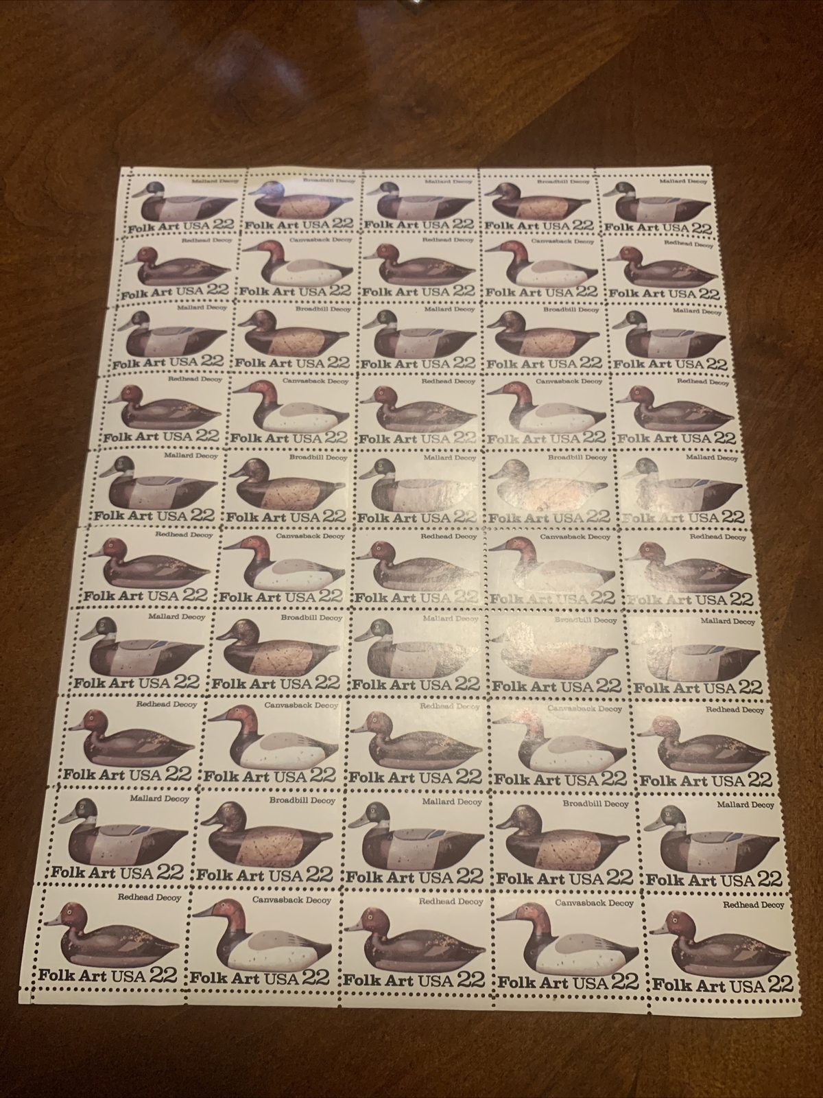 Folk Art Duck Decoys 22c Postage Sheet 2138-41 MNH