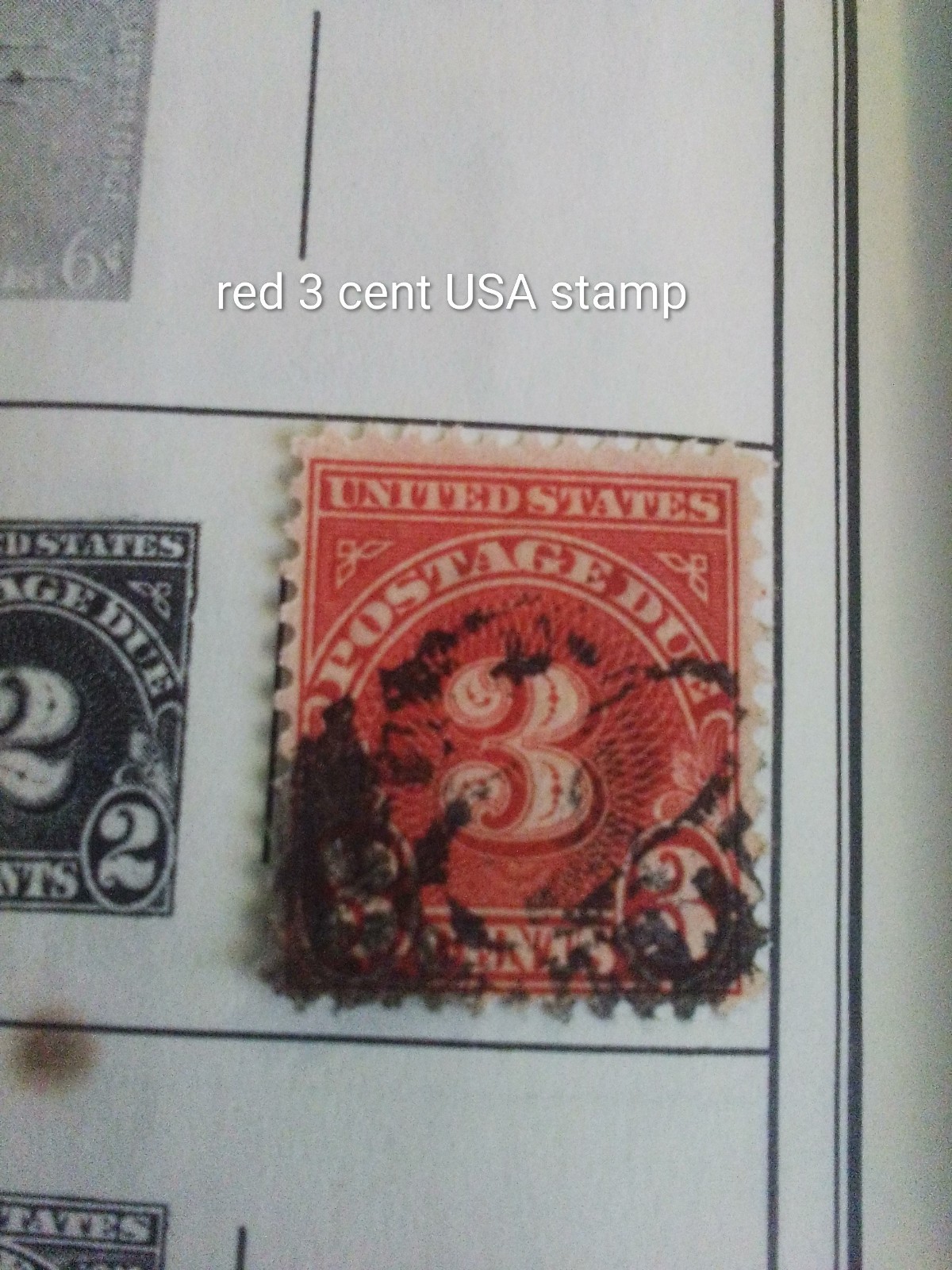 1891 Red 3 Cent US Historical Stamp