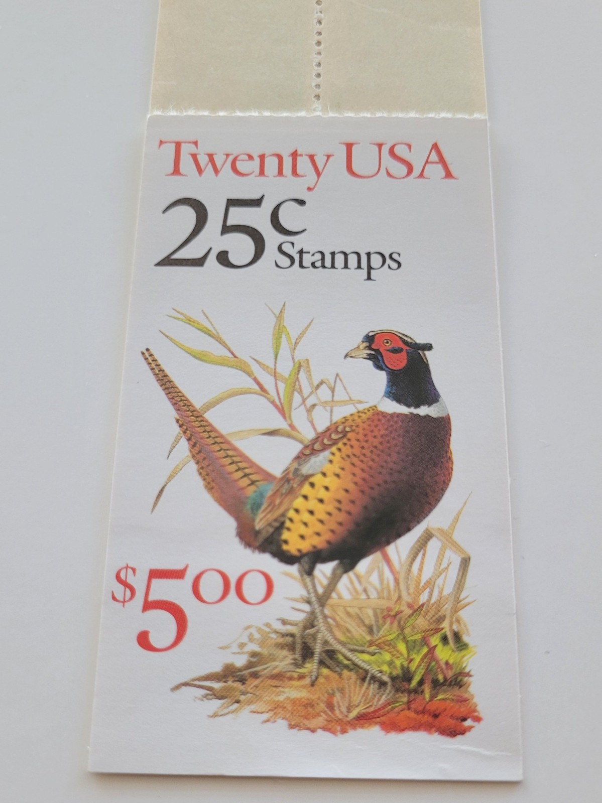 1988 Pheasant,Booklet Pane of 20 25c Stamps Scott #BK158 P# A1111 MNH