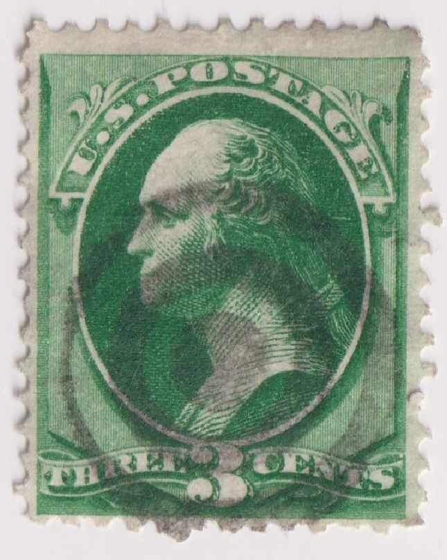 SC 158 – 3 Cent Green – 1873 – Washington – Used (#2)