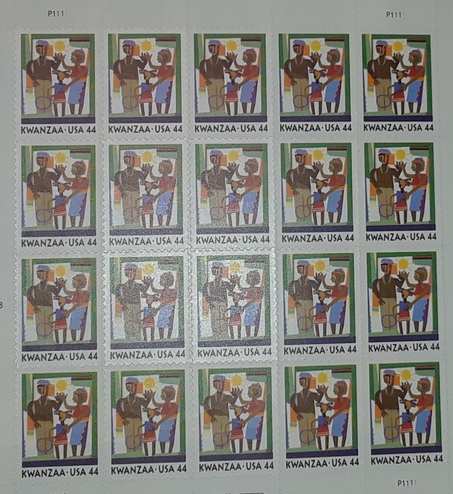 Three Panes x 20 = 60 of KWANZAA 44¢ African-American Holiday US Stamps USA 4434