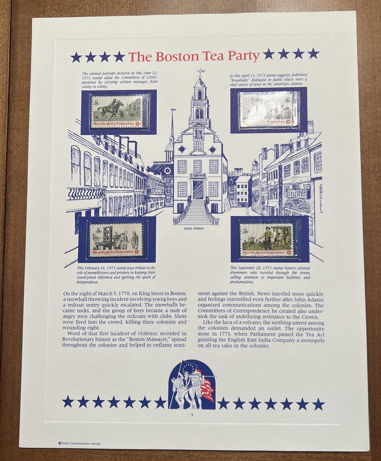 USA Stamp Series Panel The Boston Tea Party Postal Commemorative Society Pg 4