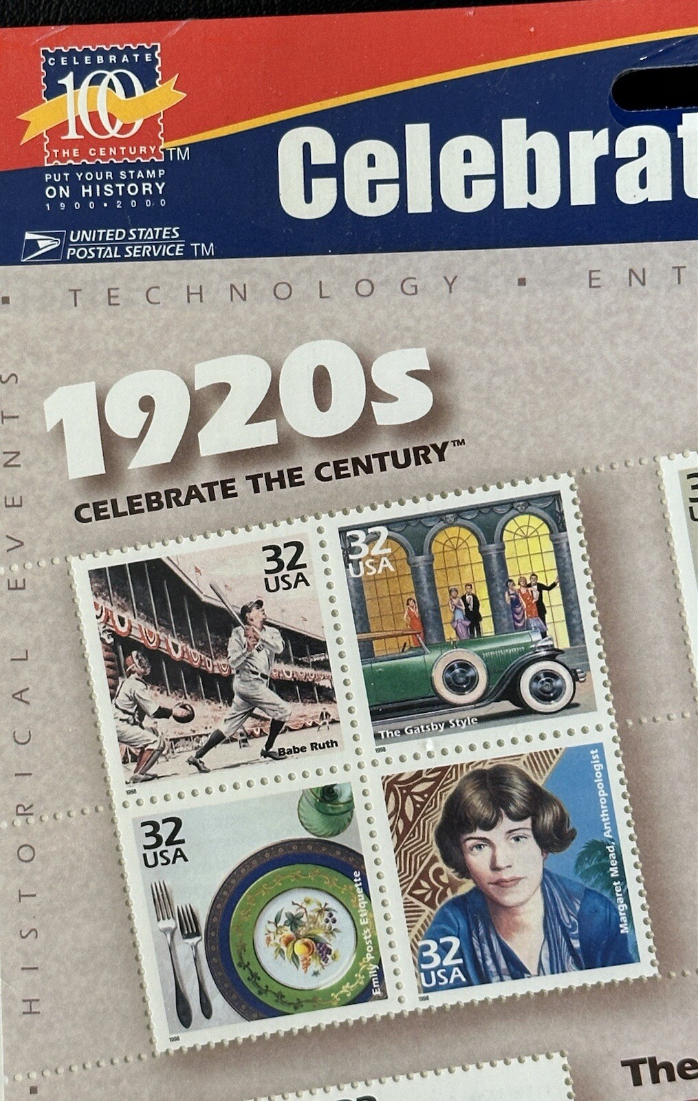Celebrate The Century 1920s US Postage Stamps 15 Stamp Collection
